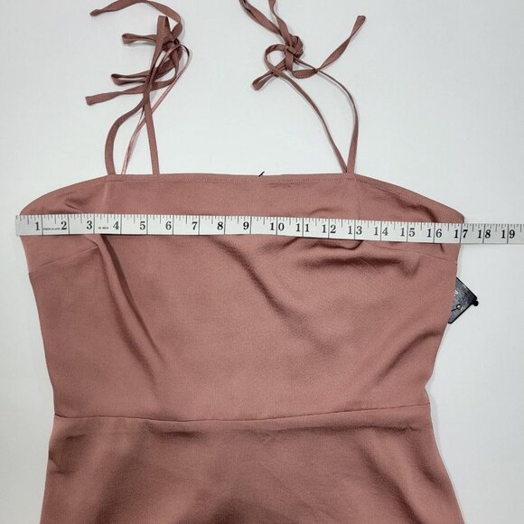 Express Tie Shoulder Ruffle Hem Fit And Flare Dress Womens Size Medium Rose Pink - Picture 5 of 10
